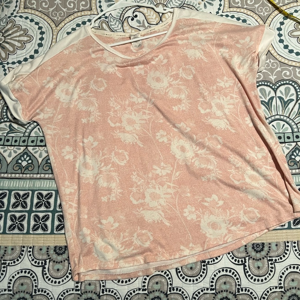Lucky Brand pink floral soft shirt XXL